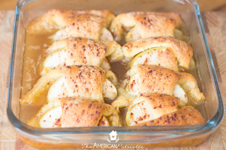 Crescent Roll Apple Dumplings out of the Oven