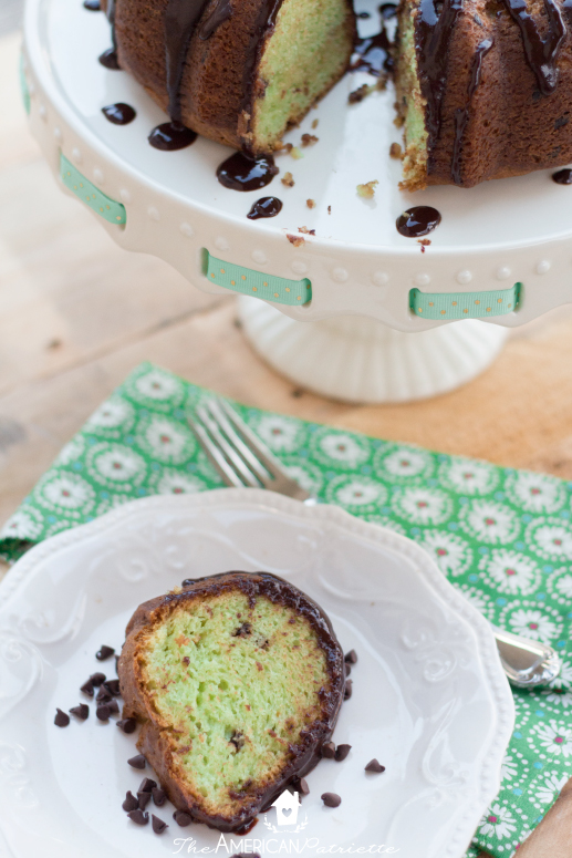 Dissolve-in-Your-Mouth Chocolate Chip Pistachio Pudding Cake - Absolutely delicious any time of year, but makes an especially great treat for St. Patrick's Day