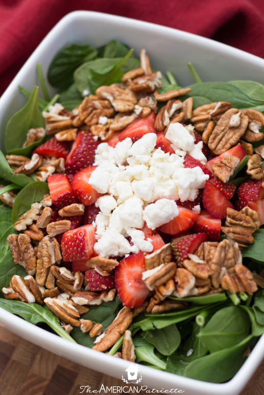 sweet strawberry spinach salad