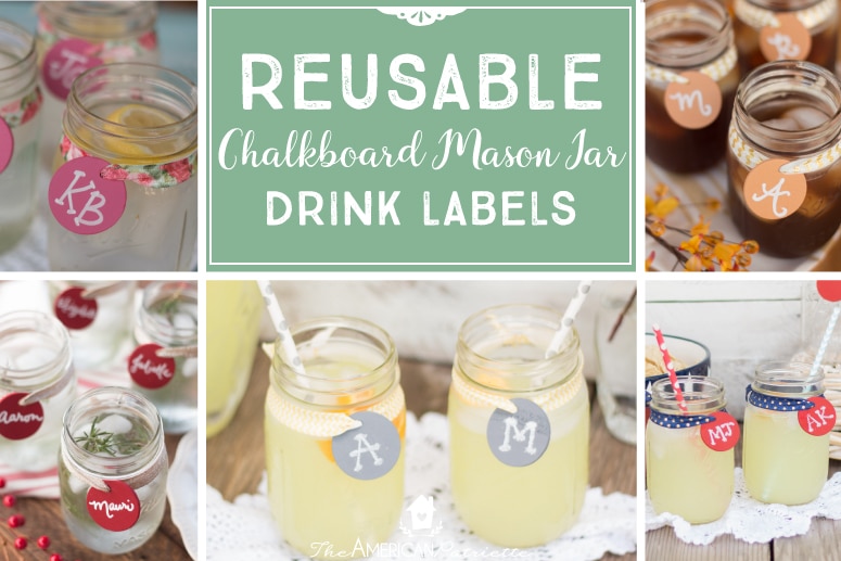 Reusable Chalkboard Mason Jar Drink Labels