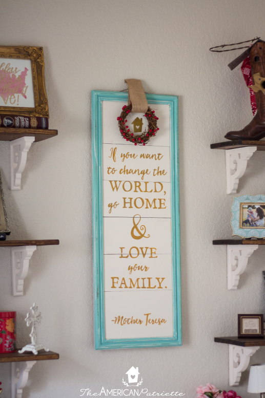 DIY Painted Wooden Plank Sign Tutorial - Repurpose an old frame and use scrap wood or pallets to create a lovely piece of home decor with an inspirational quote on it! 