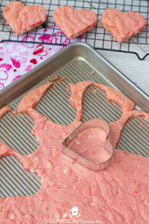 Strawberry Cake Mix Heart-Shaped Valentine Cookies - Incredibly easy to make and absolutely delicious! The perfect treat to make to celebrate Valentine's Day! 