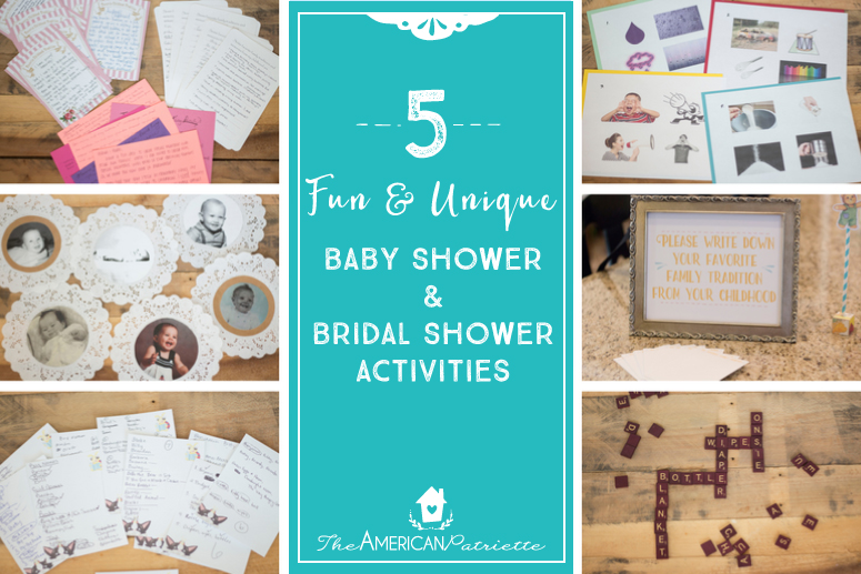 5 Fun and Unique Baby Shower and Bridal Shower Activities - Here are some non-cheesy games and activities to consider for the next baby or bridal shower you plan! 