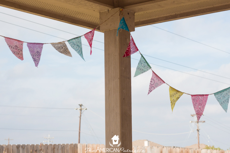 Easy Western Pennant Bananda Banner - Cute, easy-to-make, inexpensive banner to make for a western, farm, or ranch-themed party