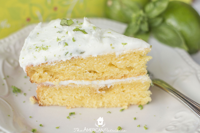 Moist Citrus Pudding Cake with Lime Basil Buttercream Frosting - Incredibly Flavorful, Zesty, and Delicious