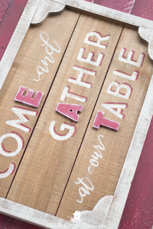 Rustic Country Farmhouse Kitchen Gather Sign - Come and Gather at our Table Sign