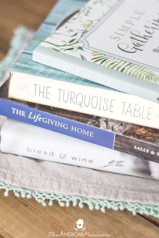 Four Great Books about Hospitality; Simple Gatherings; The Turquoise Table; The Life Giving Home; Bread & Wine