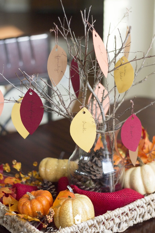 Thankful Tree Table Centerpiece - Fall Family Activities for Little Hands; Thankful Kids' Activity
