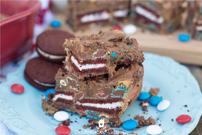 Election Day Brownies (Patriotic Red Velvet Oreo & Nutella Blonde Brownies)