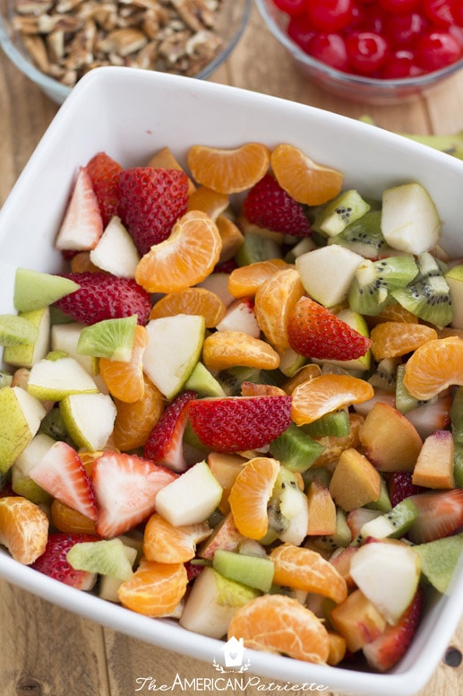 Simple Fancy Fruit Salad - an easy way to make a beautiful fruit salad for brunch, bridal showers, baby showers, or to have when company comes to visit!