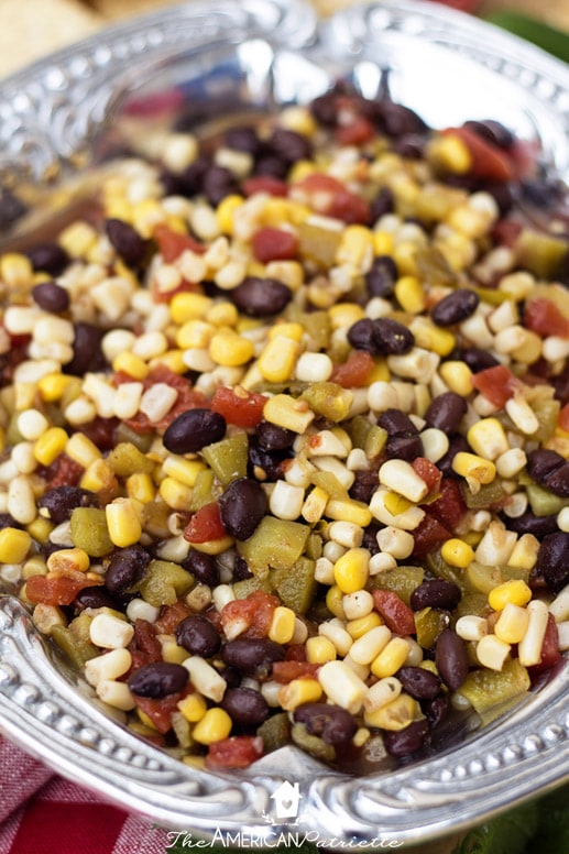 2 Minute, Straight-Out-of-the-Pantry Salsa; easy bean and corn salsa recipe; easy appetizer recipe; easy dip recipe