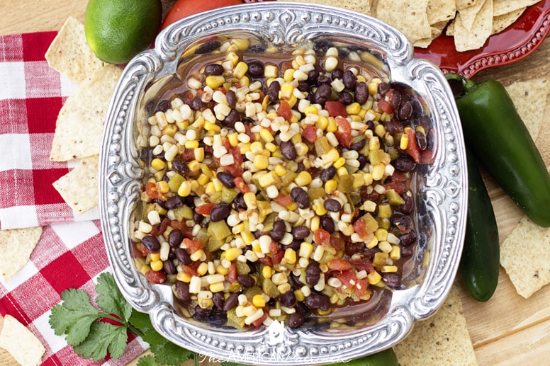 2 Minute, Straight-Out-of-the-Pantry Salsa; easy bean and corn salsa recipe; easy appetizer recipe; easy dip recipe