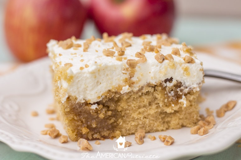 Apple Butter and Caramel Poke Cake - Delicious Fall Dessert Recipe!