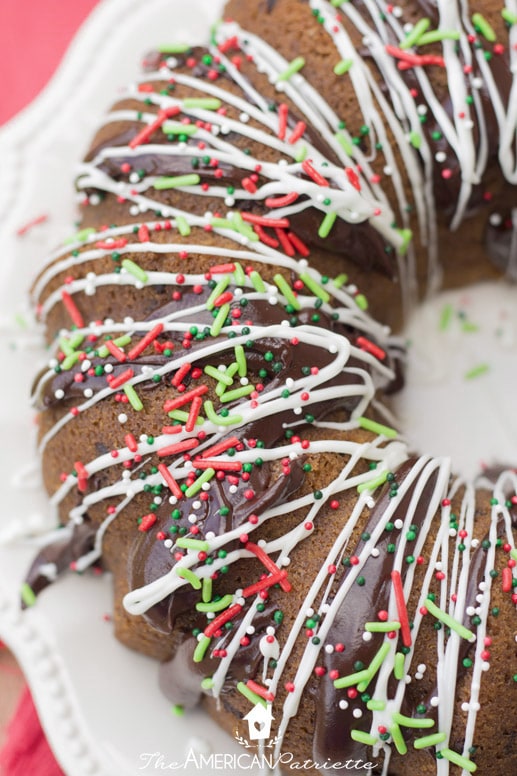 Super Moist Chocolate Pistachio Christmas Bundt Cake